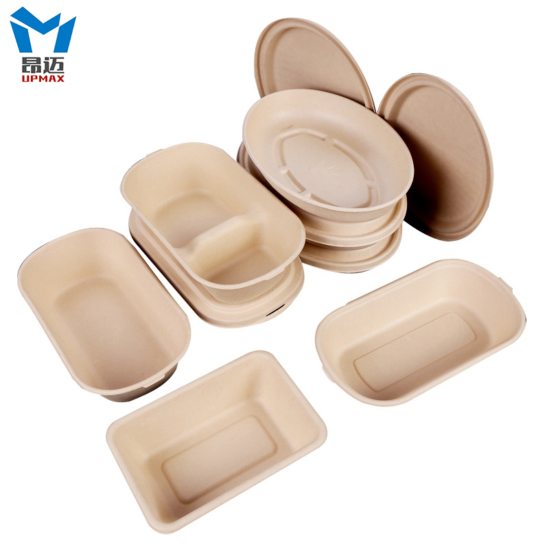Biodegradable disposable compostable bagasse pulp lunch boxes 