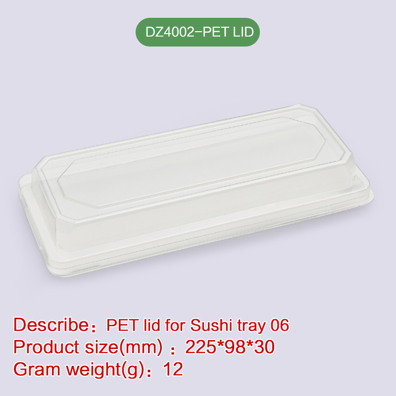 PET Lid of Sushi tray Degradable disposable-DZ4002-PET LID