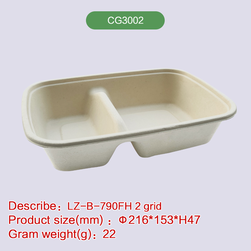 lunch box Biodegradable disposable compostable bagasse pulp-CG3002