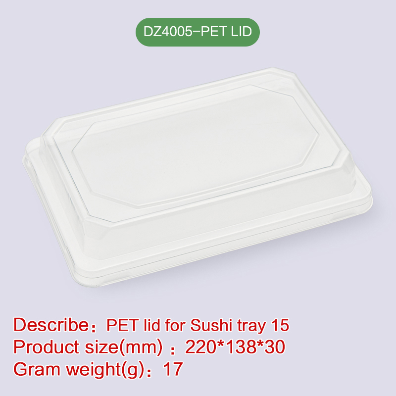 PET Lid of  Sushi tray degradable disposable-DZ4005-PET LID
