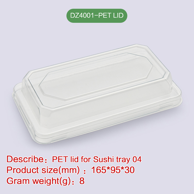 PET Lid of Sushi tray Degradable disposable-DZ4001-PET LID