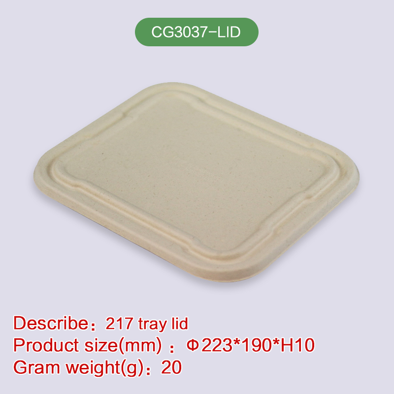 Lid of Lunch box Biodegradable disposable compostable bagasse pulp-CG3037-LID