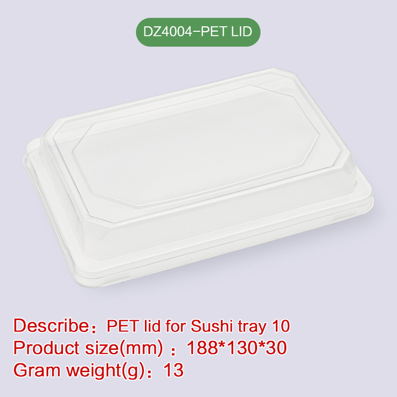 PET Lid of Sushi tray degradable disposable-DZ4004-PET LID