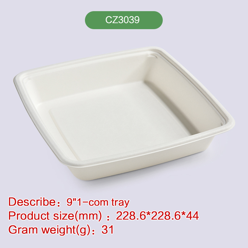 lunch box Biodegradable disposable compostable bagasse pulp-CZ3039