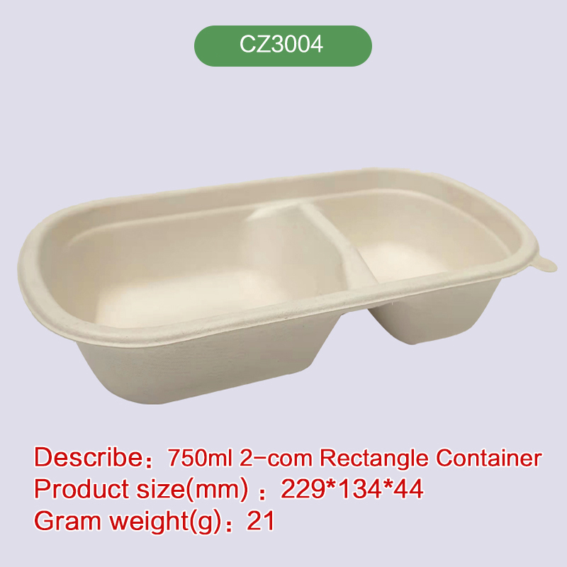 750ml box Biodegradable disposable compostable bagasse pulp-CZ3004
