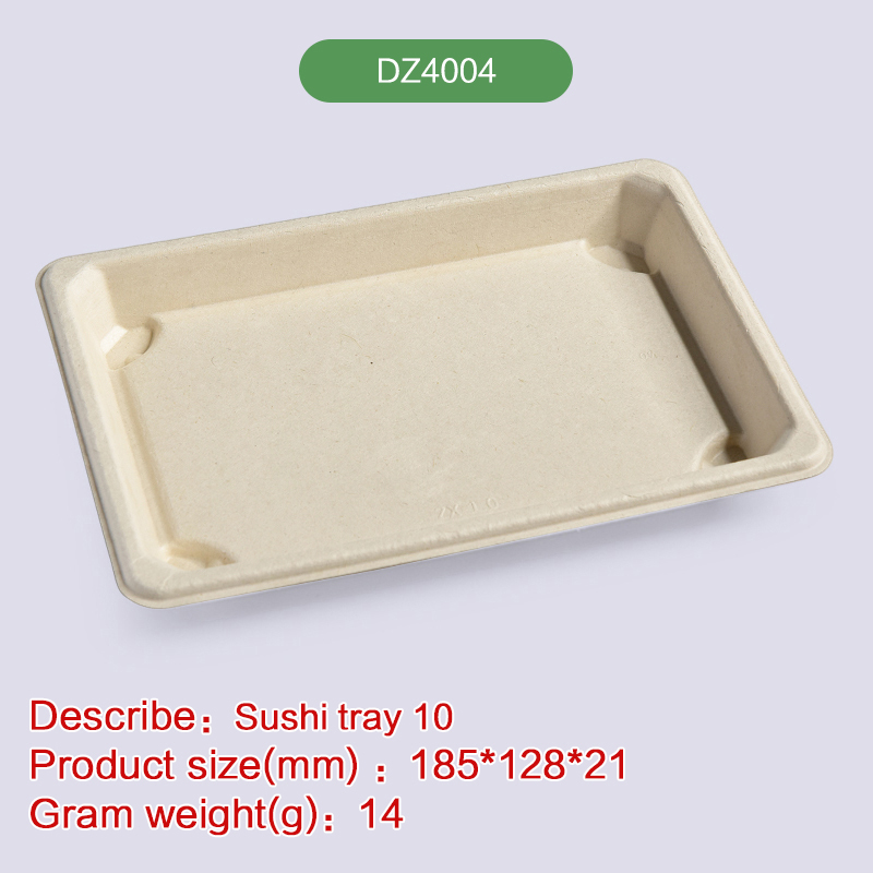 7''*5'' Sushi tray Biodegradable disposable compostable bagasse pulp-DZ4004
