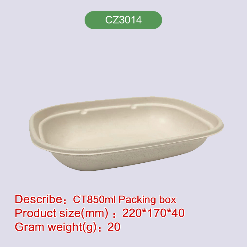 lunch box Biodegradable disposable compostable bagasse pulp-CZ3014