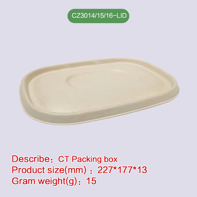 Biodegradable disposable compostable bagasse pulp waterproof oil-proof heavy duty-CZ3014-LID