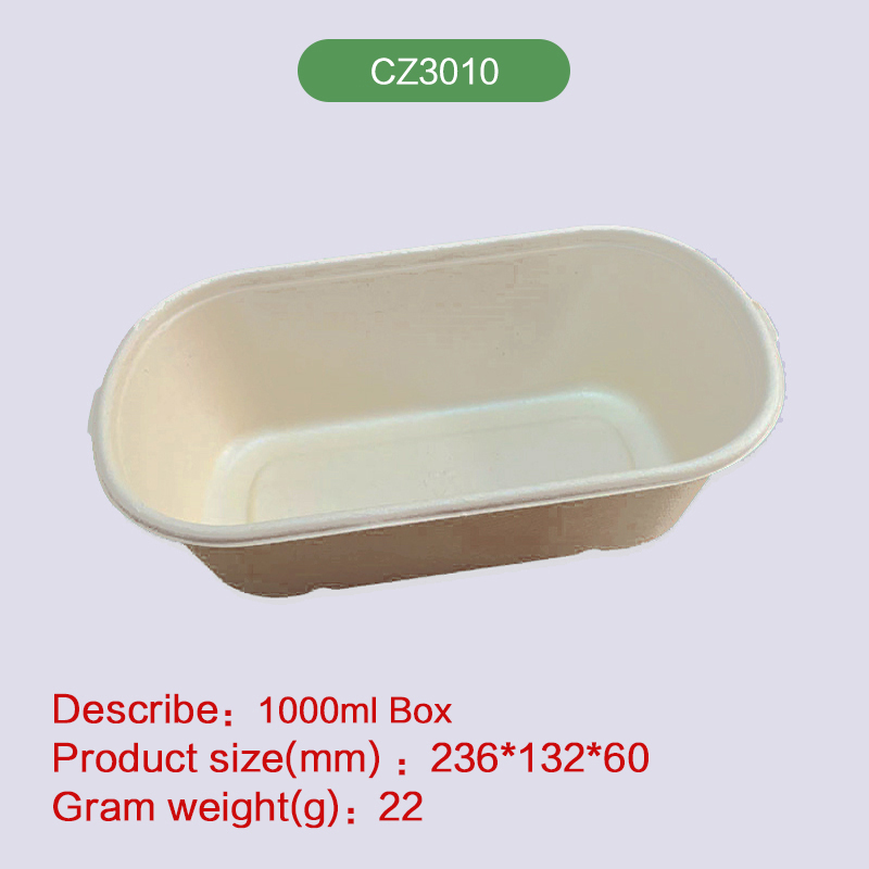 lunch box Biodegradable disposable compostable bagasse pulp-CZ3010