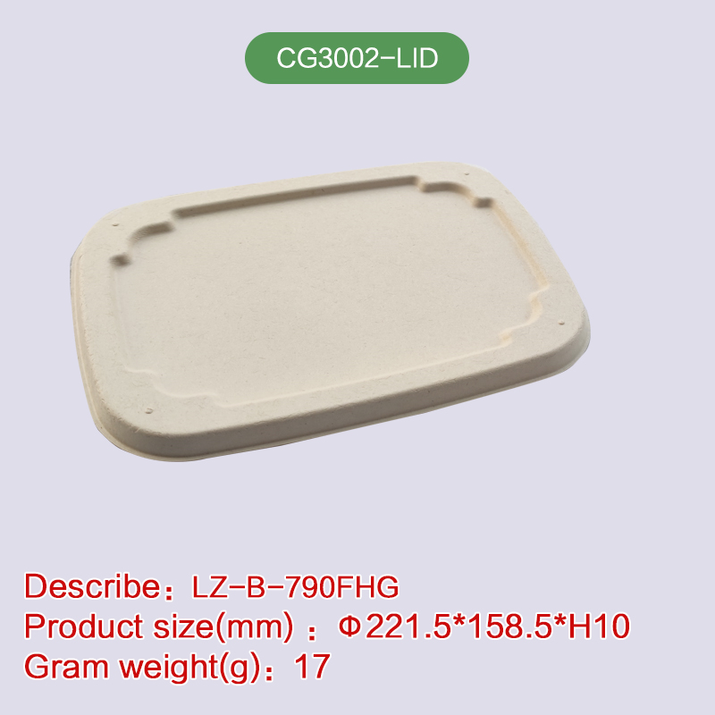 lunch box Biodegradable disposable compostable bagasse pulp-CG3002-LID