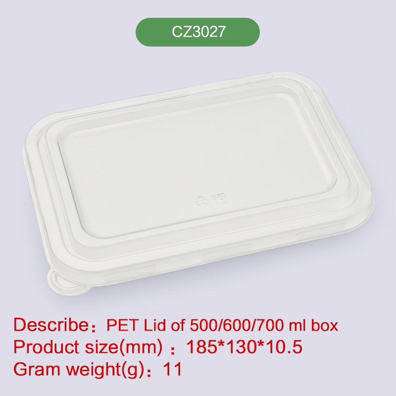 Lid of Deep tray Biodegradable disposable compostable bagasse pulp-CZ3027