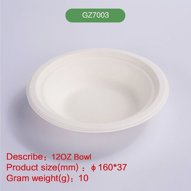 12oz Square Bowl Biodegradable disposable compostable bagasse pulp-GZ7003