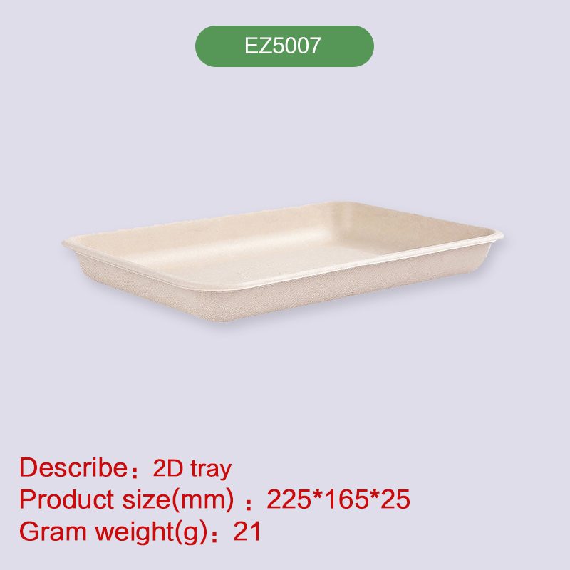 Meat tray Biodegradable disposable compostable bagasse pulp-EZ5007