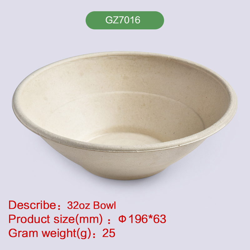 23oz Oval bowl Biodegradable disposable compostable bagasse pulp-GZ7016