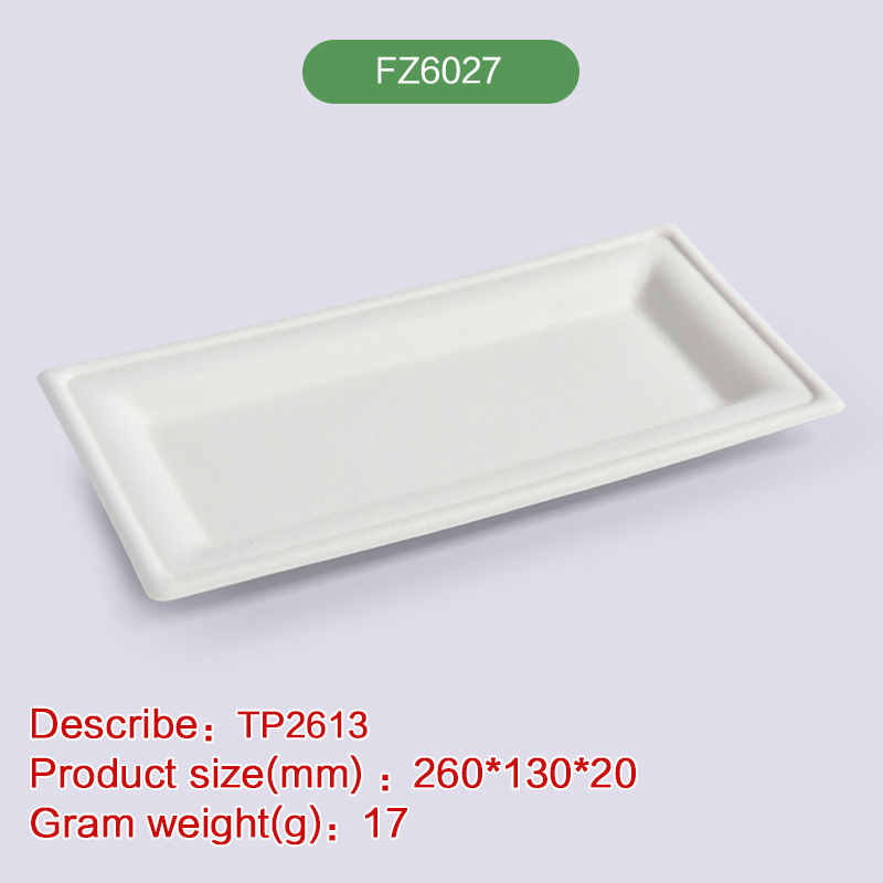Tray Biodegradable disposable compostable bagasse pulp-FZ6027
