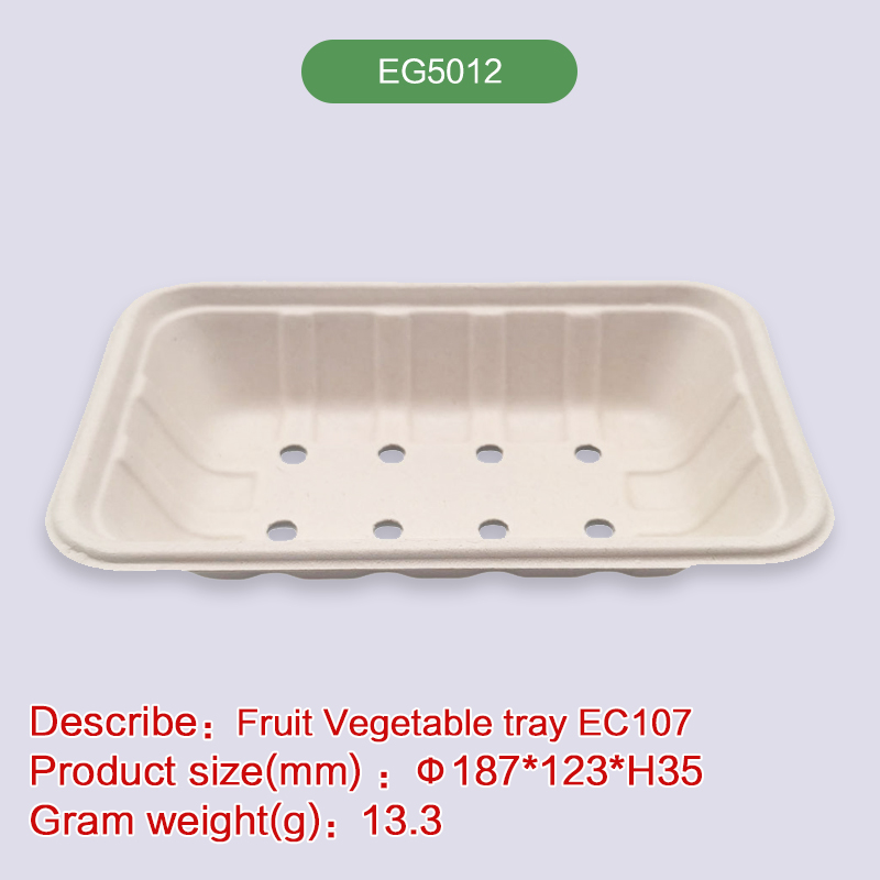 Meat tray Biodegradable disposable compostable bagasse pulp-EG5012