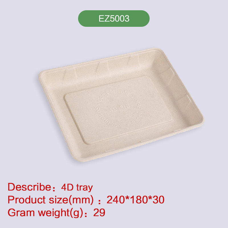 Meat tray Biodegradable disposable compostable bagasse pulp-EZ5003