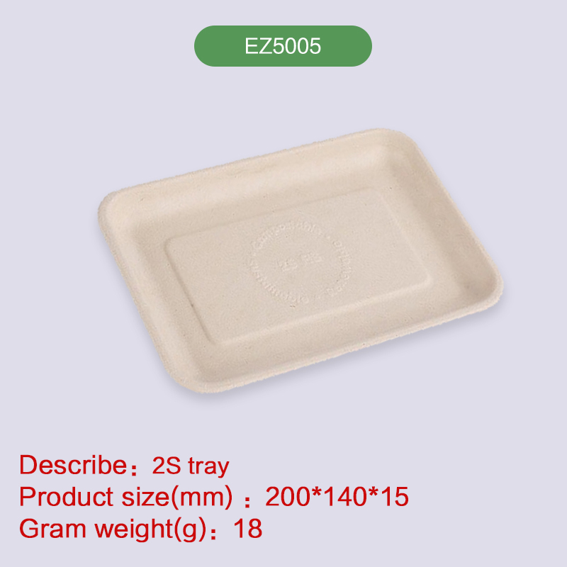 Meat tray Biodegradable disposable compostable bagasse pulp-EZ5005