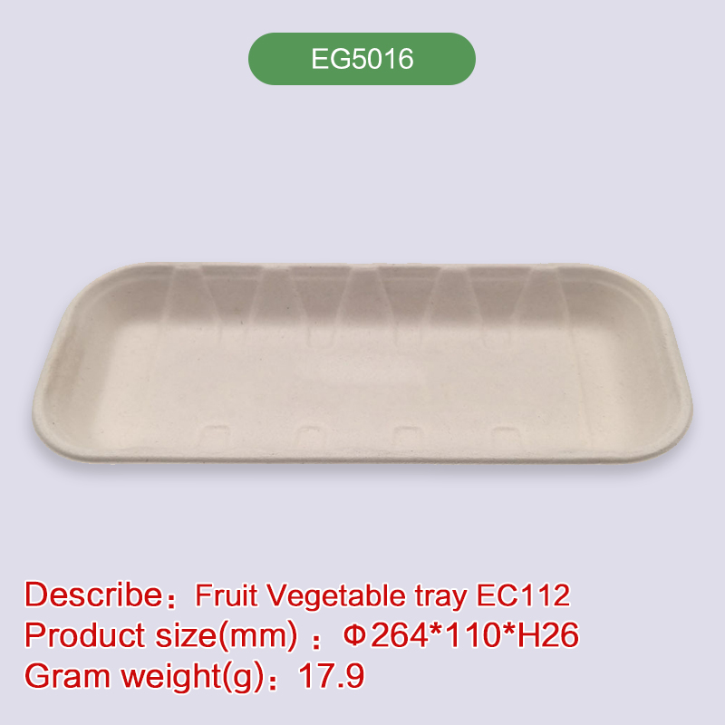 Meat tray Biodegradable disposable compostable bagasse pulp-EG5016