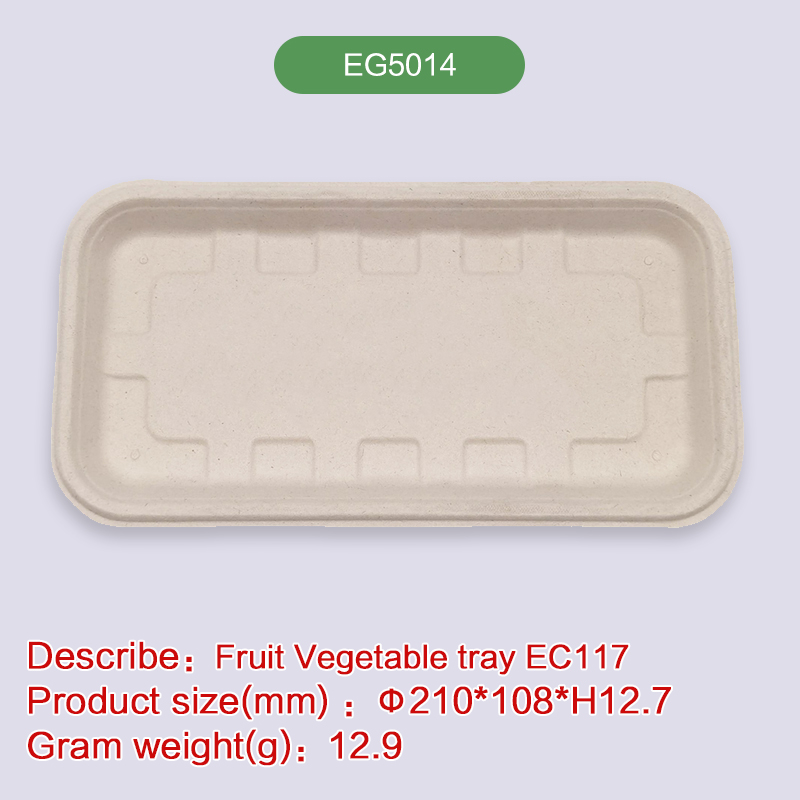 Meat tray Biodegradable disposable compostable bagasse pulp-EG5014