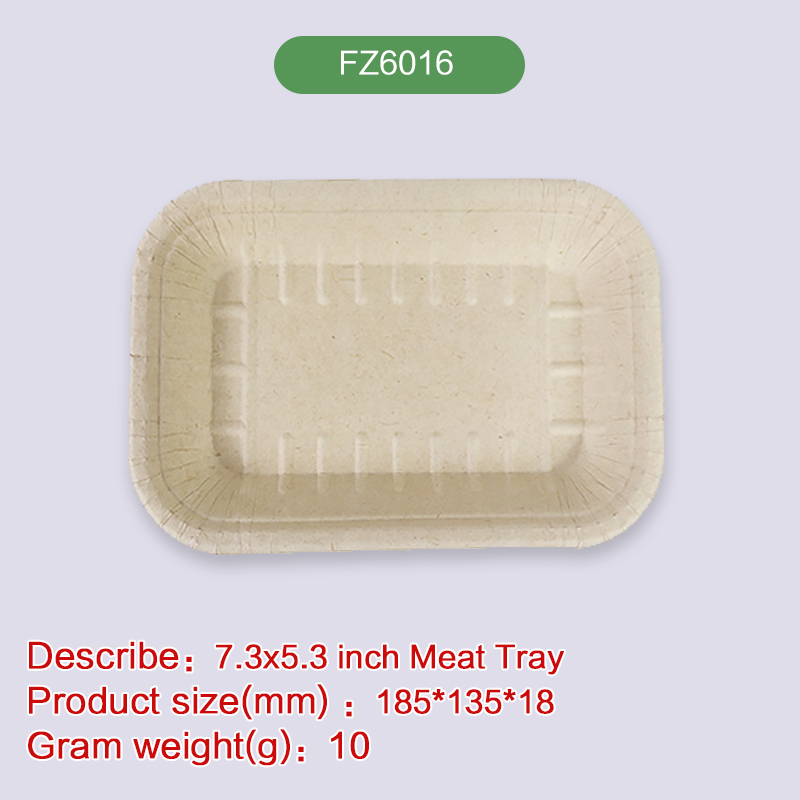 7.3''*5.3 Plate Biodegradable disposable compostable bagasse pulp-FZ6017