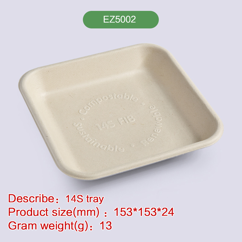tray Biodegradable disposable compostable bagasse pulp-EZ5002