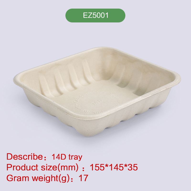 Meat tray Biodegradable disposable compostable bagasse pulp-EZ5001