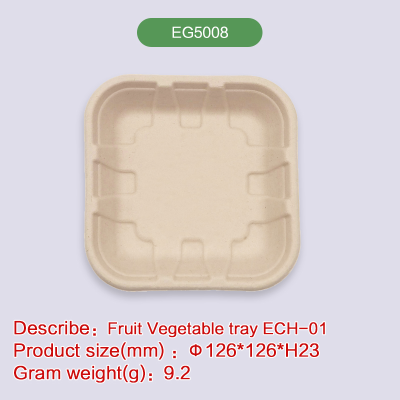 Meat tray Biodegradable disposable compostable bagasse pulp-EG5008