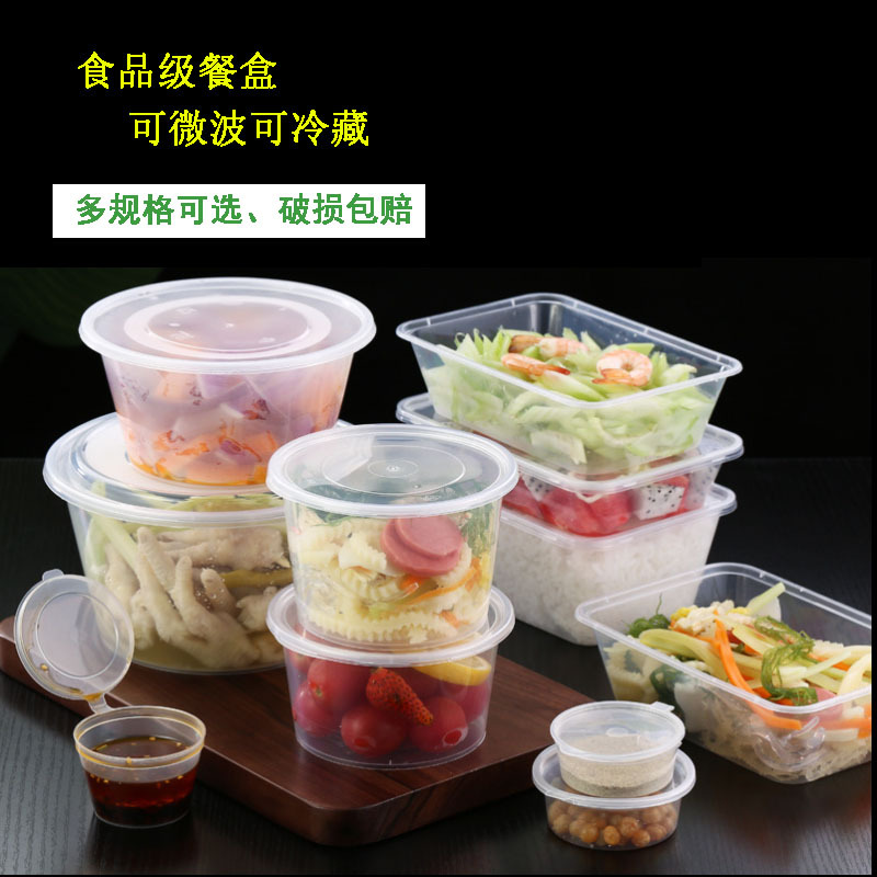 Disposable Rectangular & Round Transparent Food Containers — Multi-Compartment Takeout & Packaging